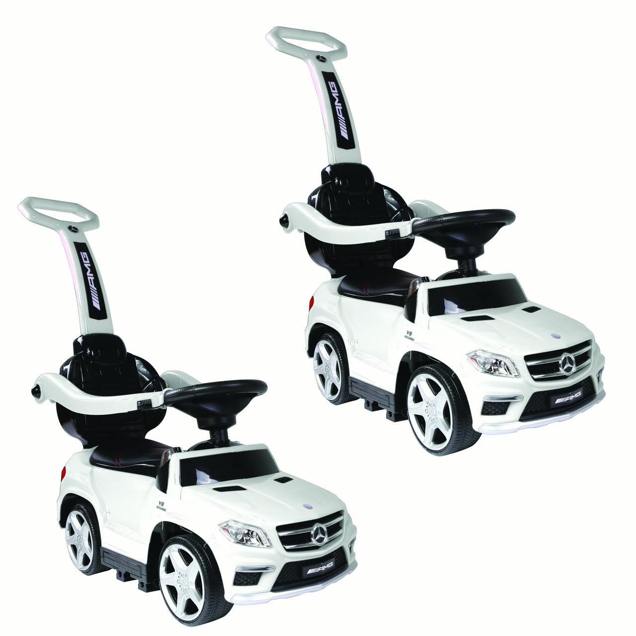 Ride On Cars Baby Mercedes Push Car Stroller w/ LED Lights, White (2 Pack)