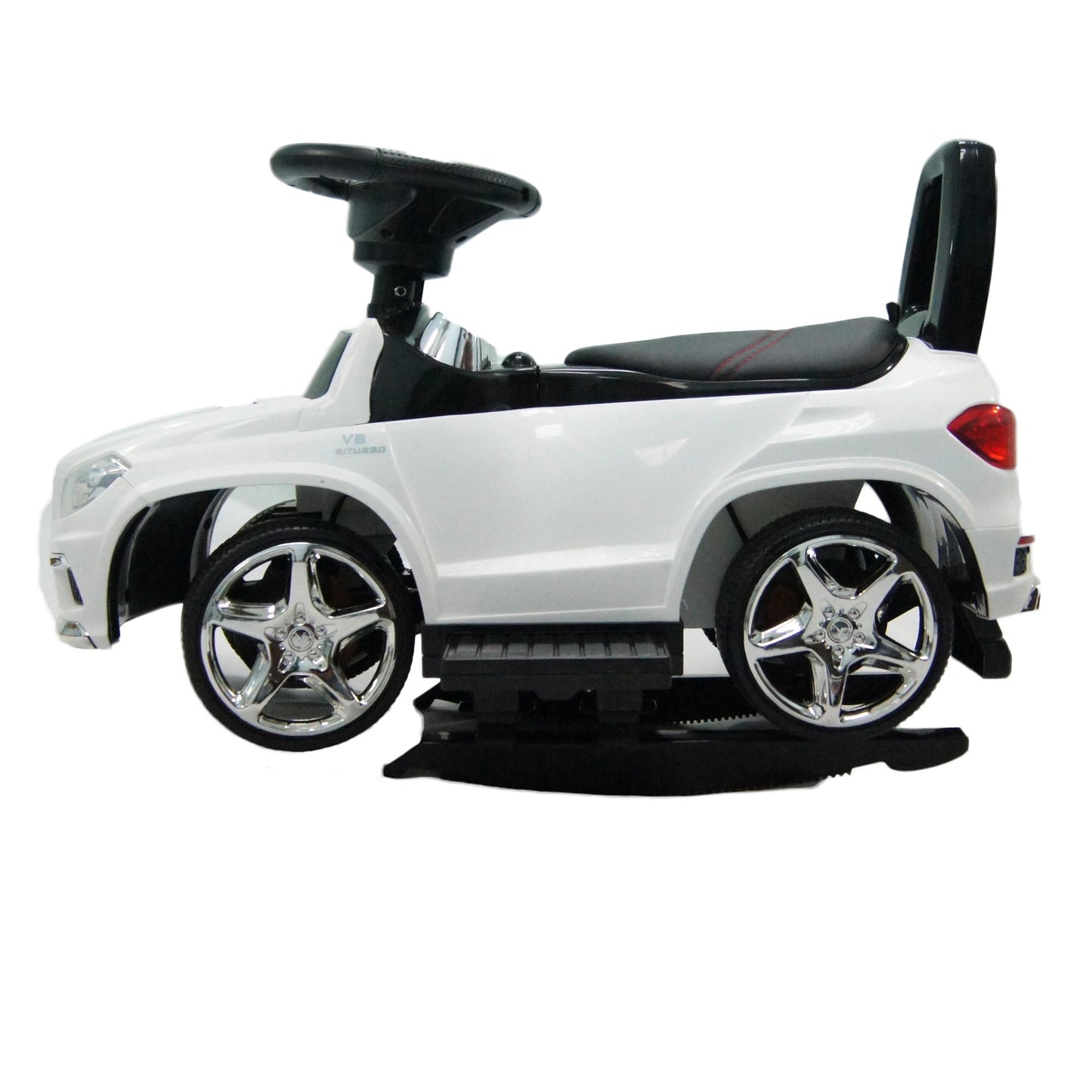 Ride On Cars Baby Mercedes Push Car Stroller w/ LED Lights, White (2 Pack)