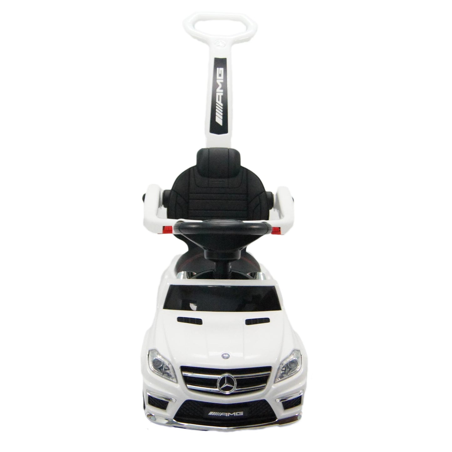 Ride On Cars Baby Mercedes Push Car Stroller w/ LED Lights, White (2 Pack)