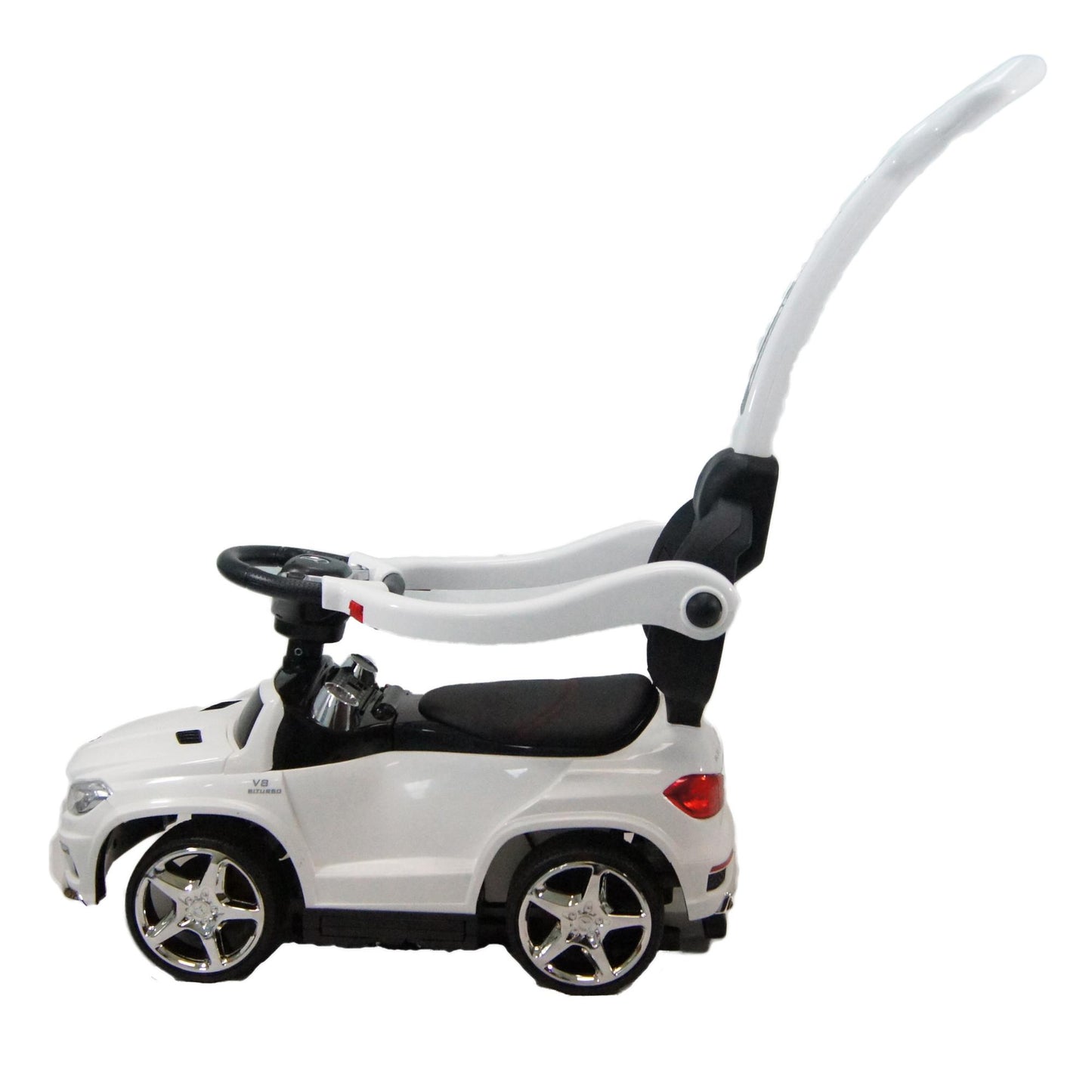 Ride On Cars Baby Mercedes Push Car Stroller w/ LED Lights, White (2 Pack)