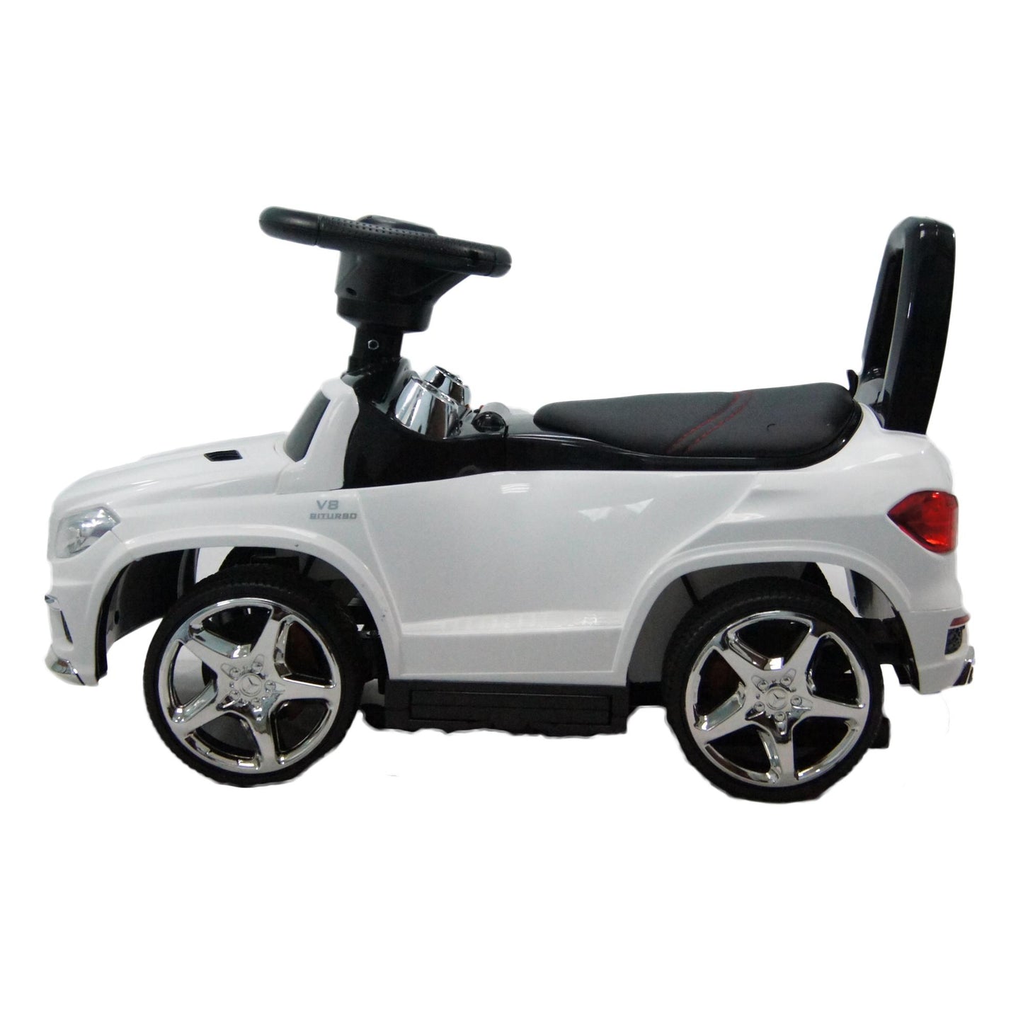 Ride On Cars Baby Mercedes Push Car Stroller w/ LED Lights, White (2 Pack)