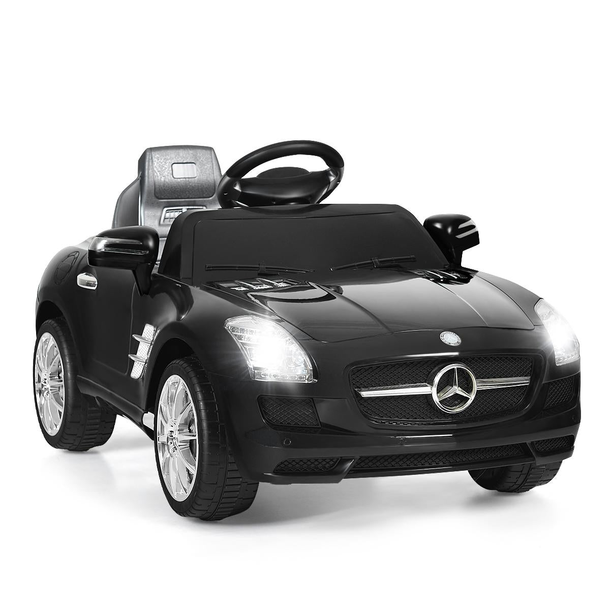 mercedes benz sls r/c mp3 kids ride on car electric battery toy Black