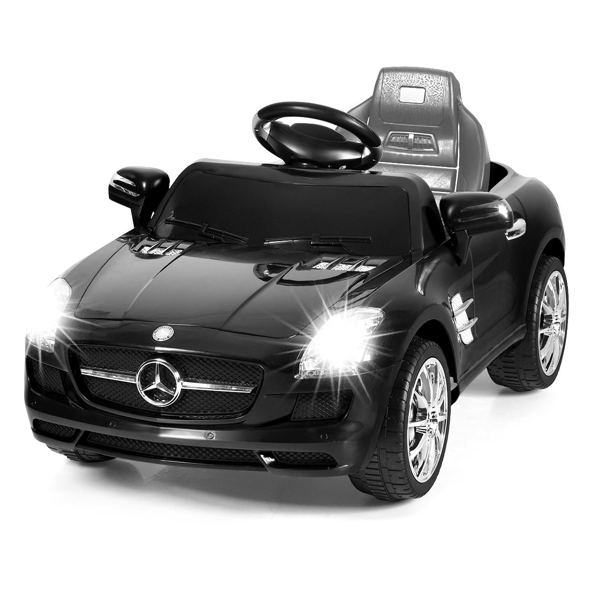 mercedes benz sls r/c mp3 kids ride on car electric battery toy Black