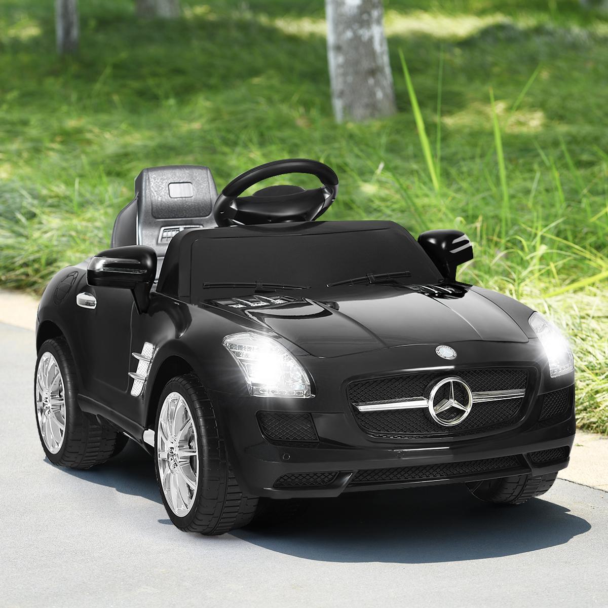 mercedes benz sls r/c mp3 kids ride on car electric battery toy Black