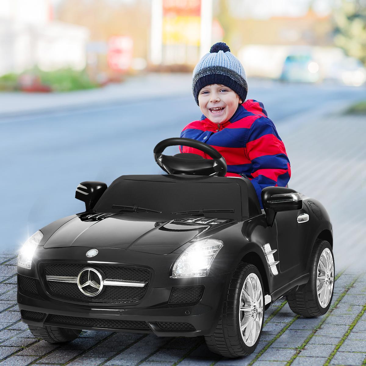 mercedes benz sls r/c mp3 kids ride on car electric battery toy Black