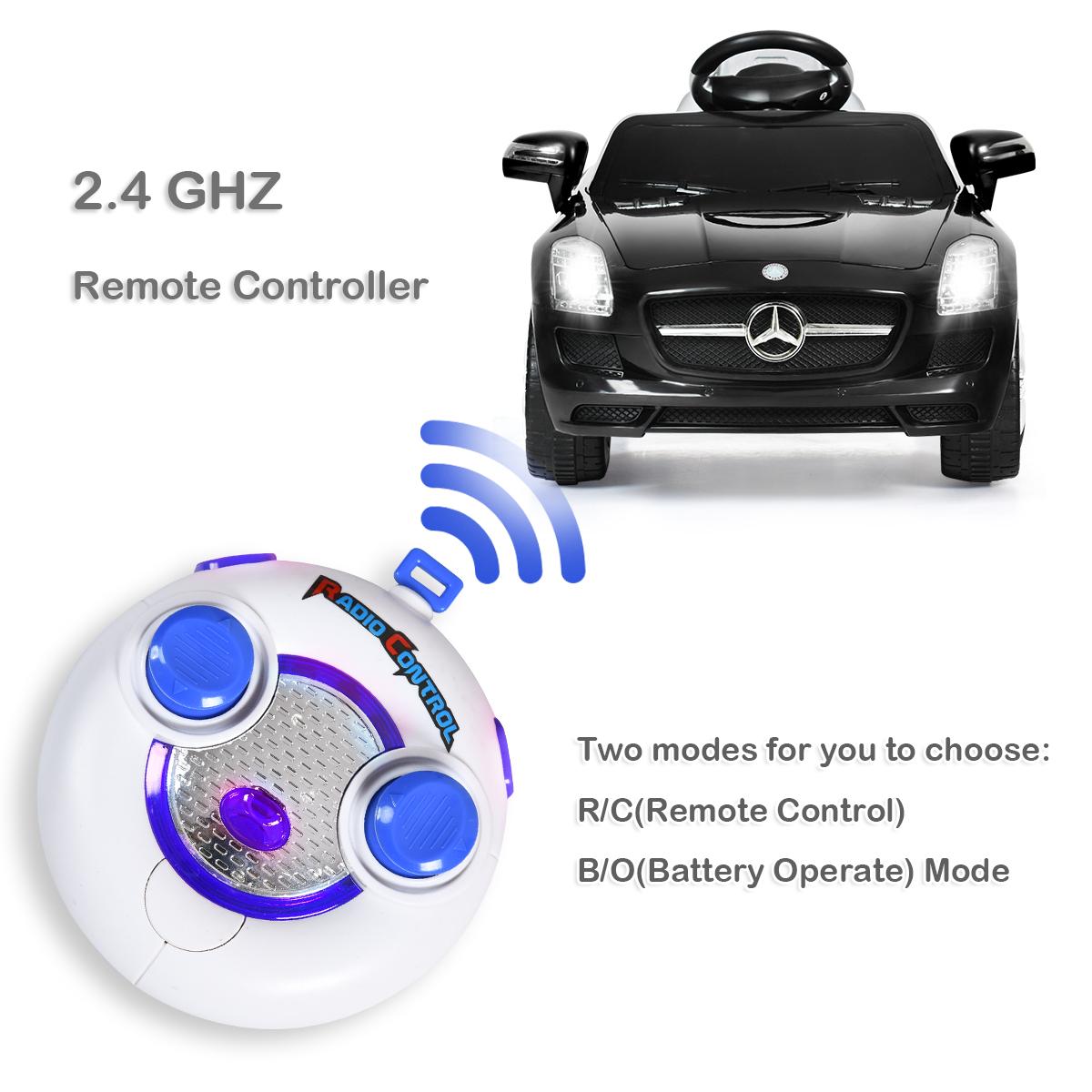 mercedes benz sls r/c mp3 kids ride on car electric battery toy Black
