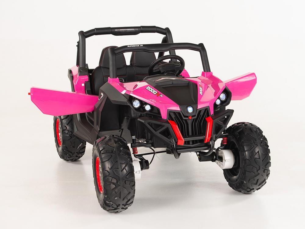 KIDS VIP 2 Seater Sport Edition 4X4 12V By / UTV Style Kids Electric Ride On Car with Leather Seat, Rubber Wheels, Music, Bluetooth, RC