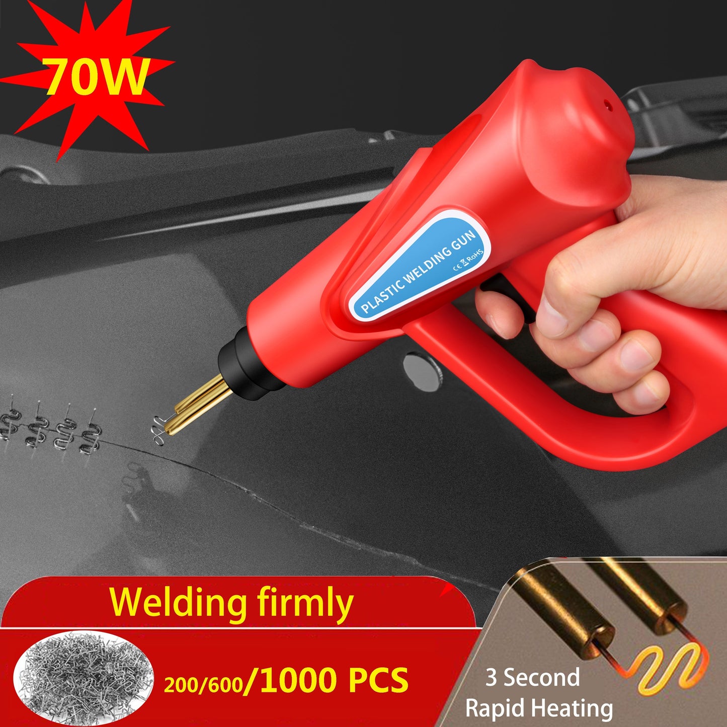 70W Hot Stapler Plastic Welding Machine Plastic Bumper Soldering Iron GaraTools Car Bumpers Repair Kits PVC Welder Gun