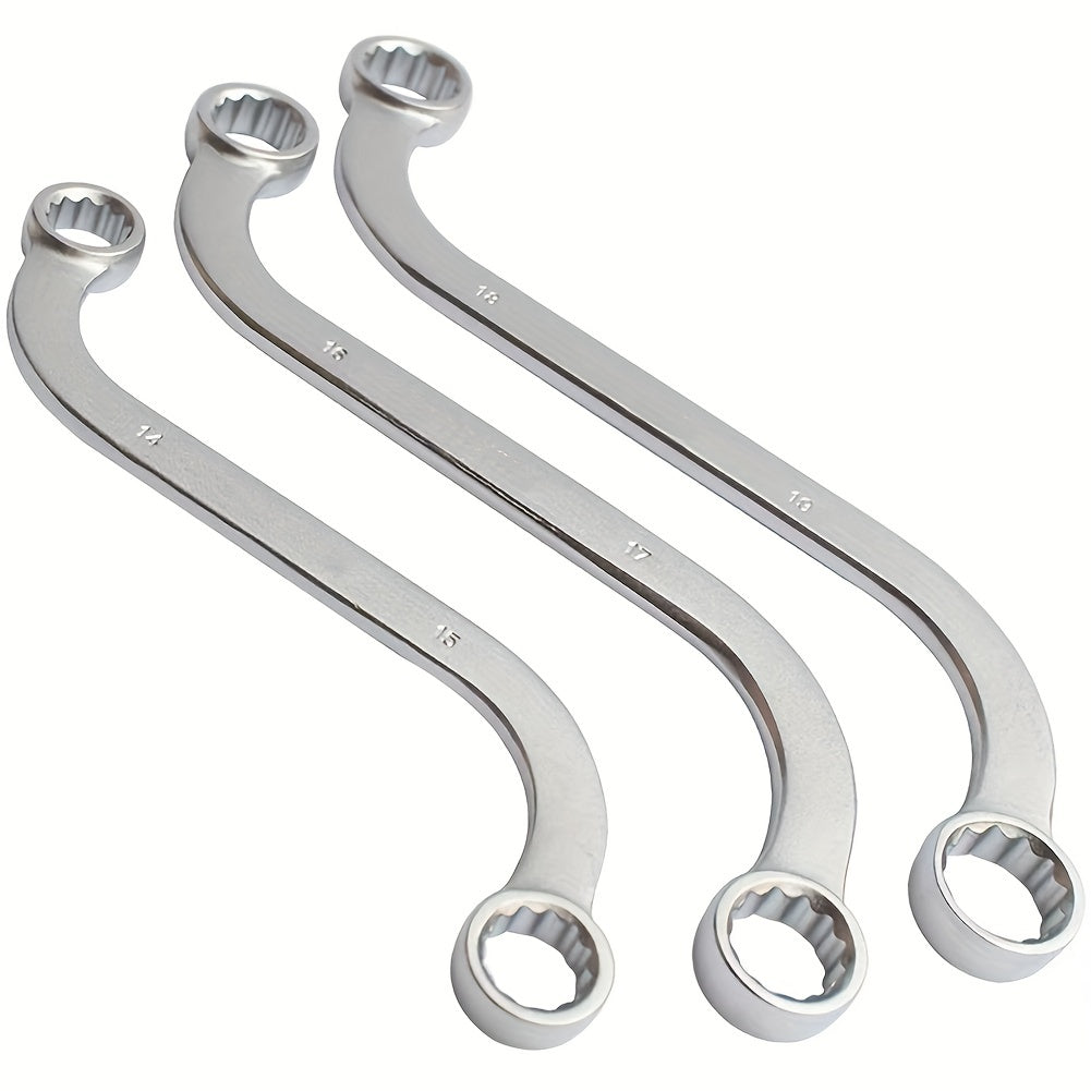 5Pcs S Type 10-19mm 12-Point Box Ends Double-Headed Special-Shaped Fastening Wrench Car Repair Tool S-Shaped Spanner Hardware