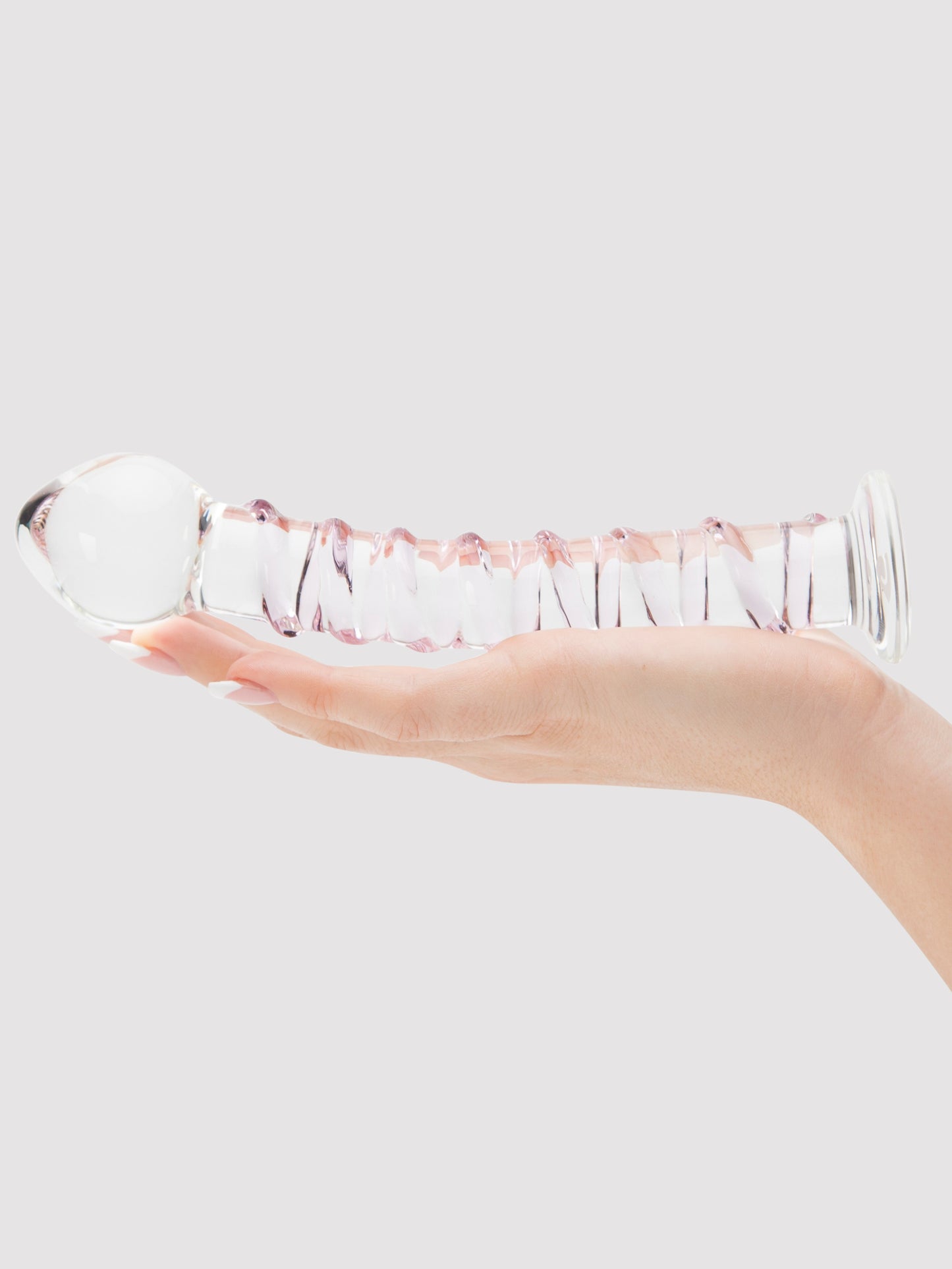 Lovehoney Spiral G-Spot Sensual Glass Dildo, Clear