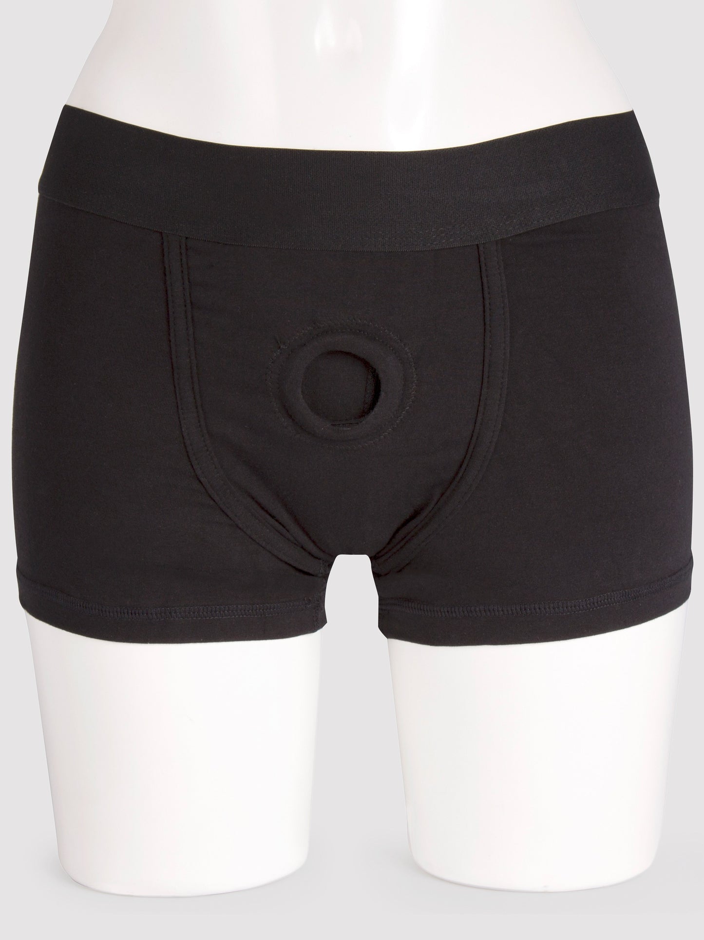 Packer Gear Strap-On Harness Boxer Shorts with Vibe Pocket, Black