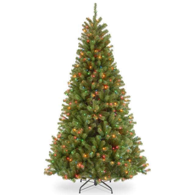 Pre Lit Artificial Slim Christmas Tree North Valley Spruce Multicolor Lights