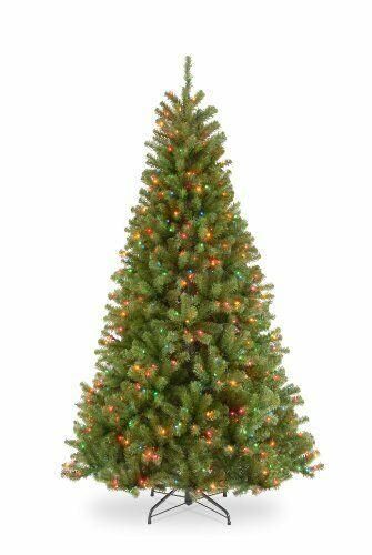 Pre Lit Artificial Slim Christmas Tree North Valley Spruce Multicolor Lights