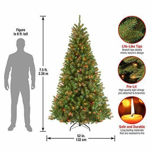 Pre Lit Artificial Slim Christmas Tree North Valley Spruce Multicolor Lights