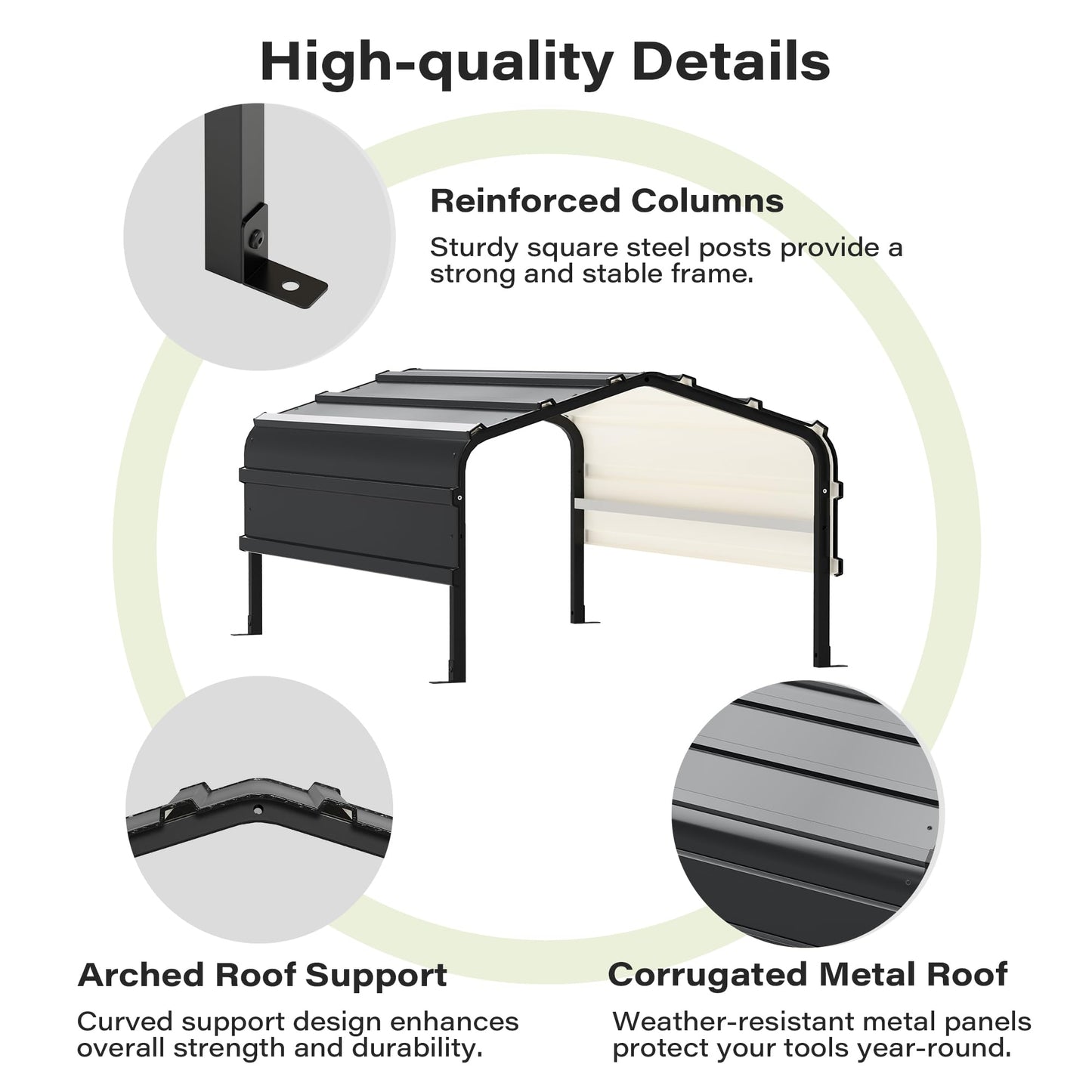 Robot Mower Garage, Outdoor StoraShed with Rust-Resistant Metal Roof, All-Weather Protection for Lawn Mowers, Garden Tool Fits Most Standard Lawn Mowers