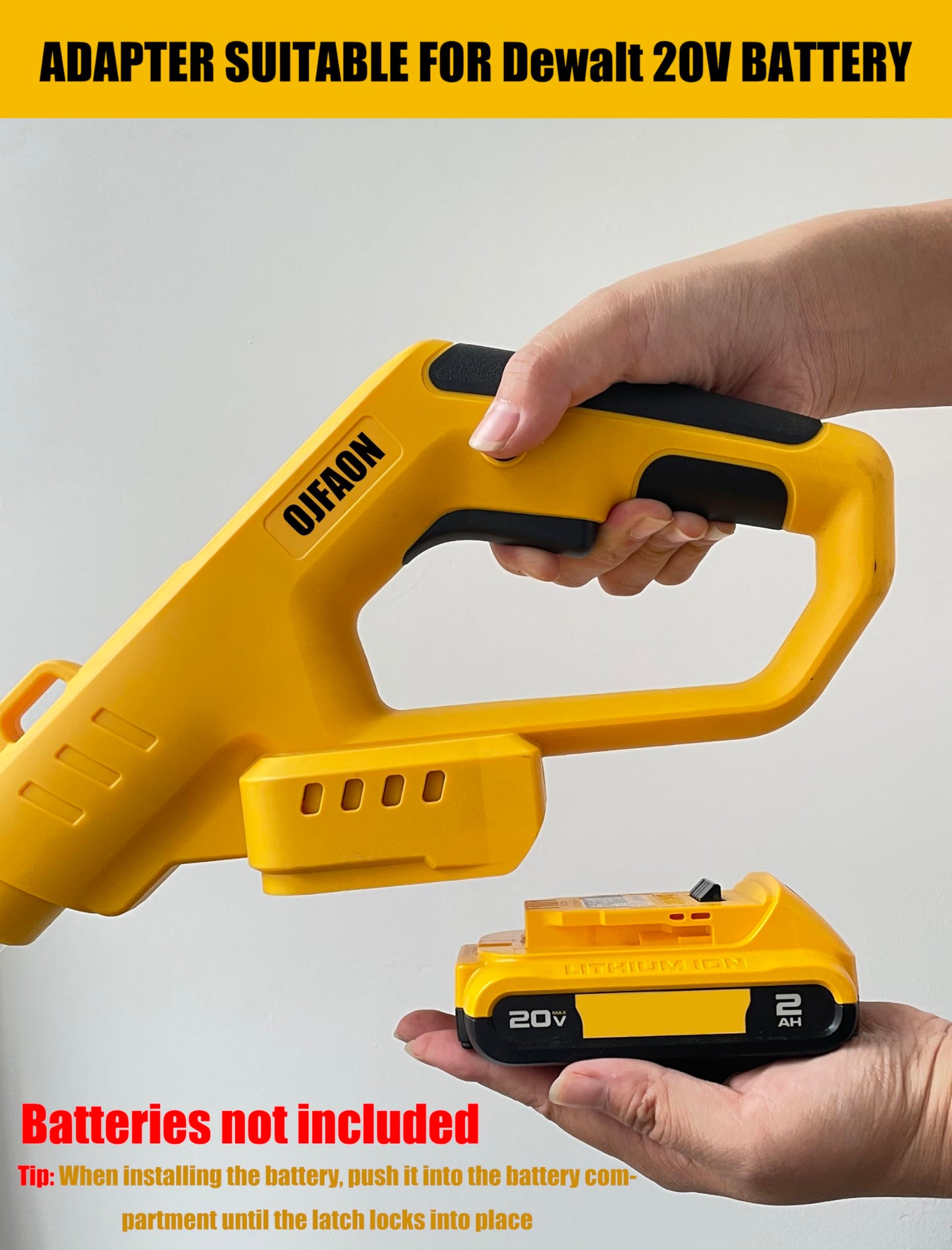 Electric Weed Wacker Cordless for Dewalt 20V Battery, 4-in-1 Battery-Powered Mower, Lightweight Cordless Weeder for Lawn, Yard and Brush Mowing (Battery Free, Yellow)
