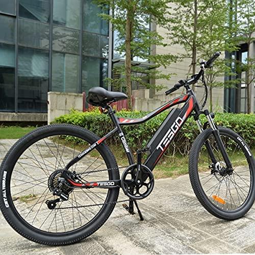 TESGO Electric Bikes for Adults Climber - 26’’ Electric Bicycle with Removable 48V/10.4Ah LG Cells Battery, 350W Electric Mountain Bike with  7 Speed Gears, Max 21MPH Ebike with Fork Suspension