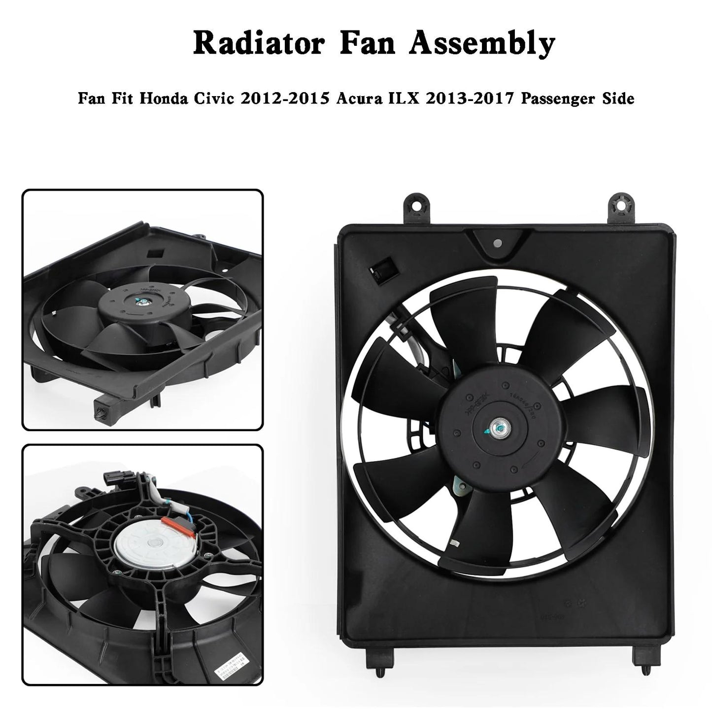 2012 Honda Civic GX, Si HFP Left+Right Radiator Cooling Fan 19030RSJE01 HO3115158 19030R1AA01 38616R1AA01 38615-RZA-A02 Generic