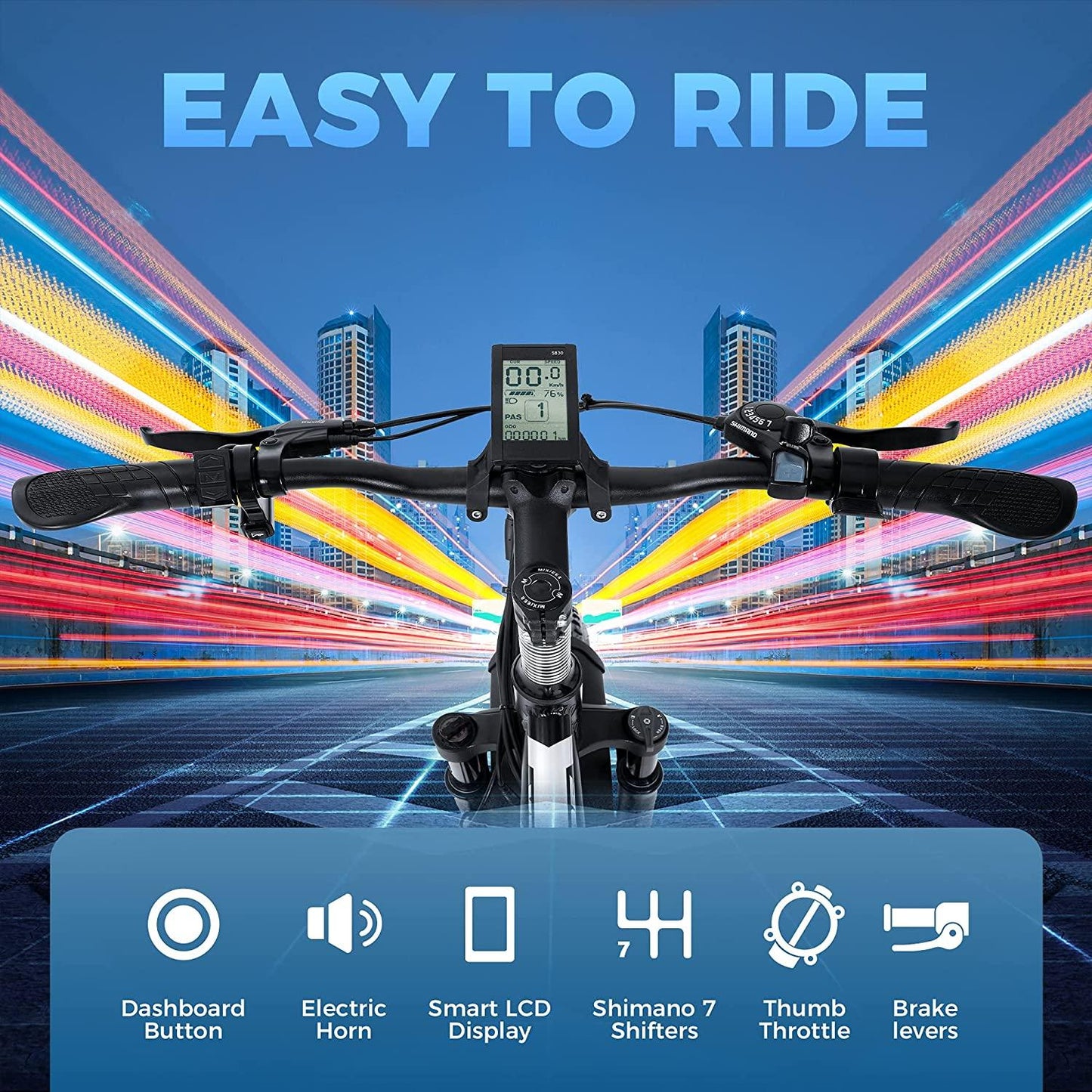 750W Electric Mountain Bike 25Mph 4 inich Fat Tire Electric Bike for Adult, 48V 13Ah Removable Battery Electric Bicycles LCD Display with USB
