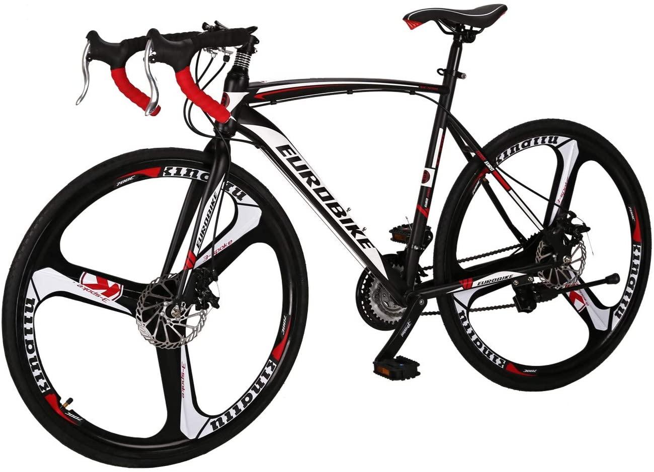 Eurobike Road Bikes XC550 700C Dual Disc Brake 21_speeds 3_Spokes Wheels Road Bicycle