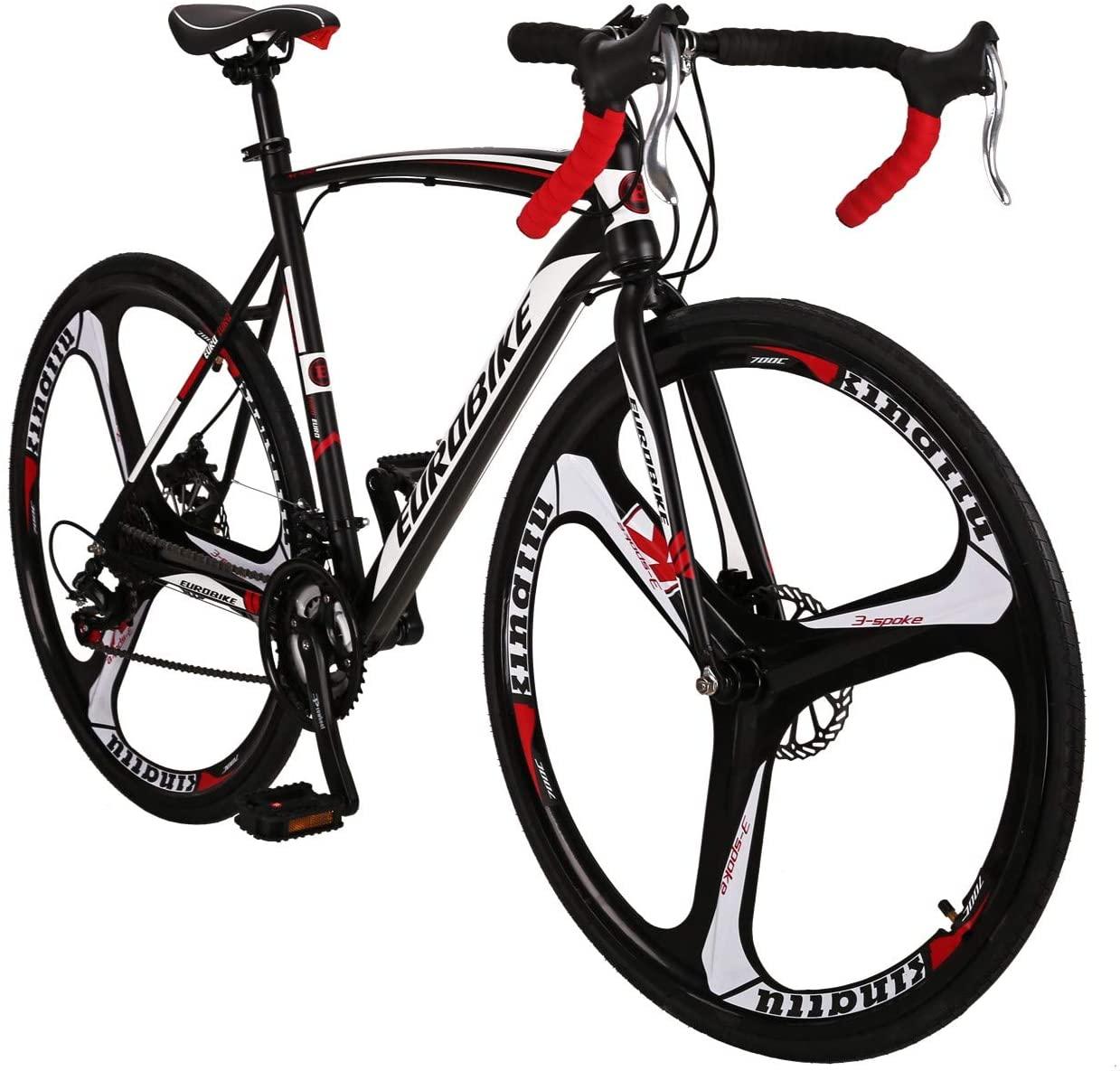 Eurobike Road Bikes XC550 700C Dual Disc Brake 21_speeds 3_Spokes Wheels Road Bicycle