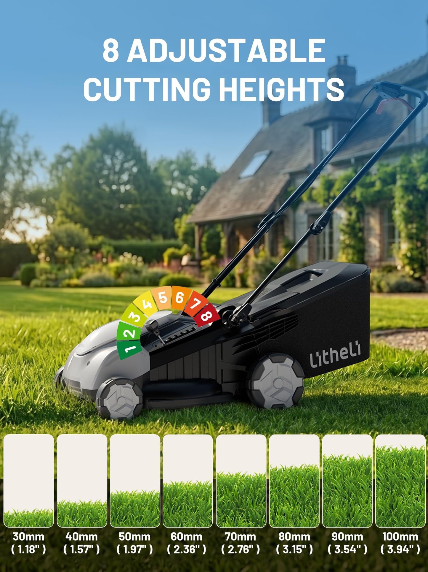 21" 40V Cordless Lawn Mower, Self-Propelled &amp; Push 2-in-1 Battery Powered Lawnmower with 2 x 8.0Ah