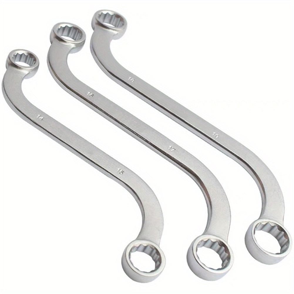 5Pcs S Type 10-19mm 12-Point Box Ends Double-Headed Special-Shaped Fastening Wrench Car Repair Tool S-Shaped Spanner Hardware