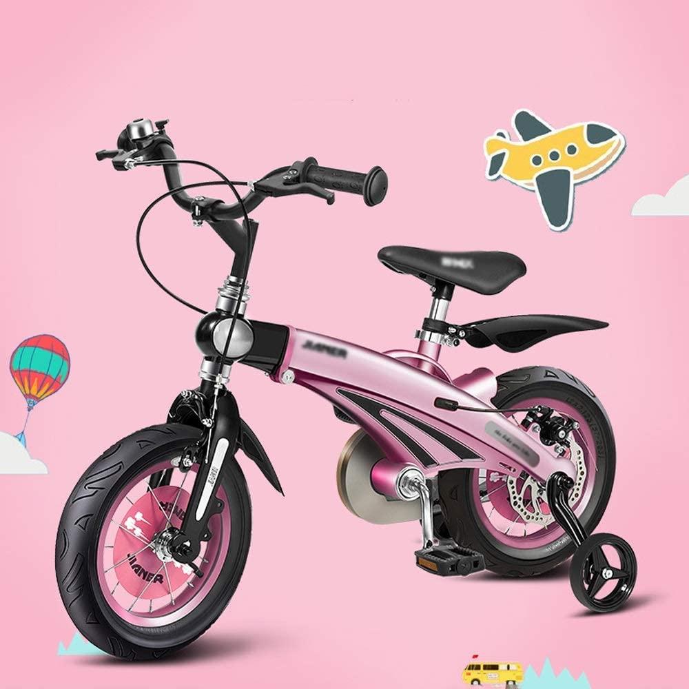 Kids Bike BMX Bike for Kids Boys Girls Bicycle Kids Bike Boys Girls Space Aluminum for 3-9 Years Old Kid's Bike 14 Inch with Training Wheels or Kickstand Child's Bike Kids Bicycle ( Color : Pink )