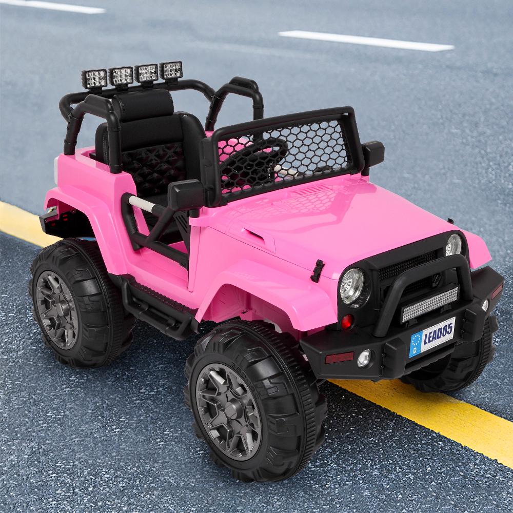 Lowestbest Cars for Kids, Battery Powered Electric Car, Kids Ride On Truck Car, 12V Kids Cars with Remote Control, MP3 Player, Radio, Led Light, Pink