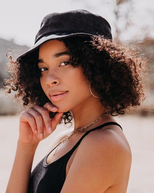 Corduroy Bucket Hat - Black - FINAL SALE