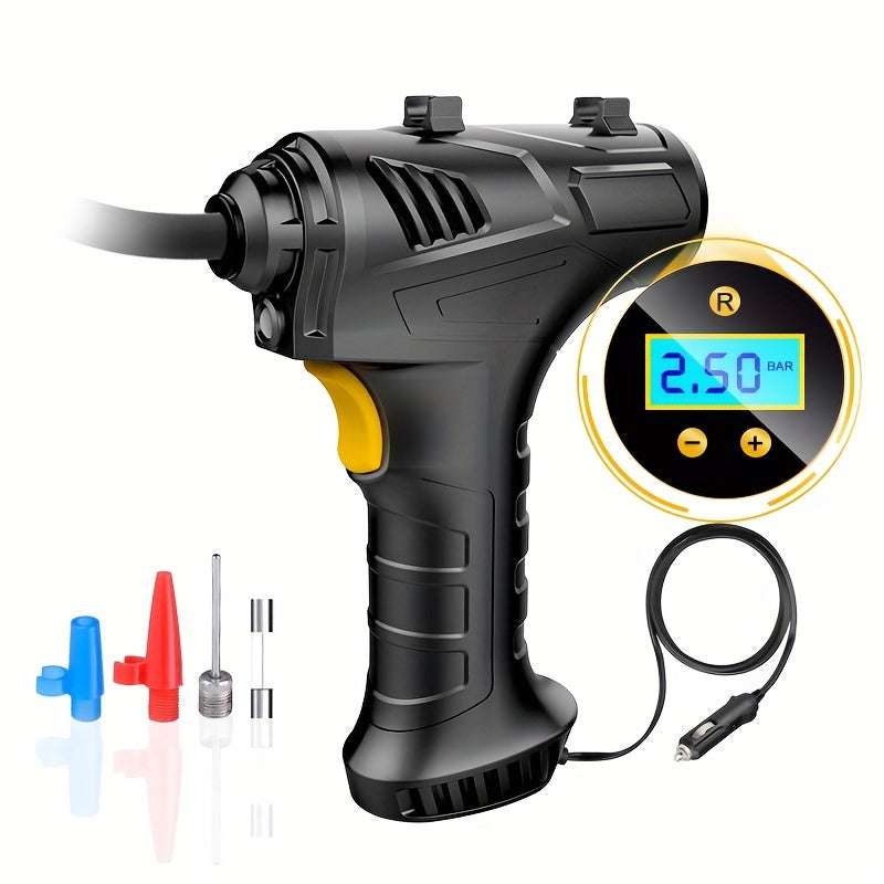 120W Rechargeable Cordless Air Compressor - Portable Wireless Inflatable Pump For Car Tires, Bicycle Balls & More!