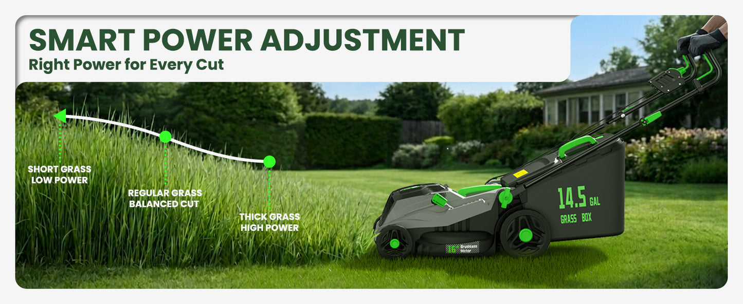 40V 16-Inch Brushless Cordless Lawn Mower with 4.0Ah Battery &amp; Charger, 2-in-1 Electric Push Mower, 5-Position Height Adjustment, Lightweight, Compact Storage, for Small Yards - Green