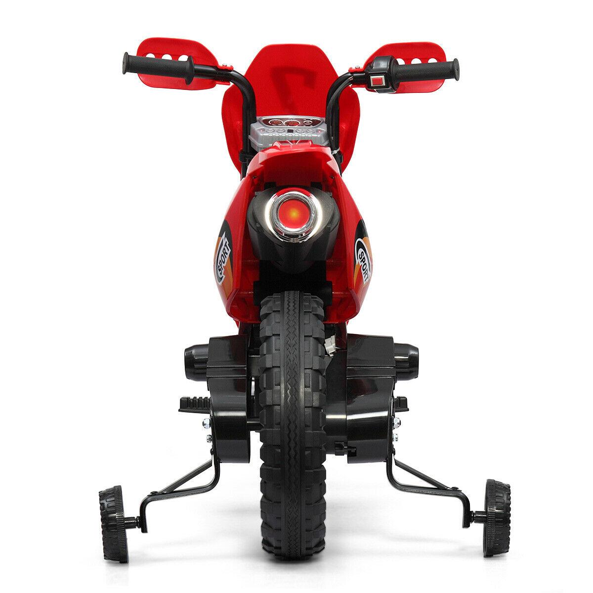 Kids Electric Ride On Cars, 6V Battery Powered Electric Motorcycle Toy for Kids to Ride, Multi Function Ride-On Car for Children Child, w/Training Wheels