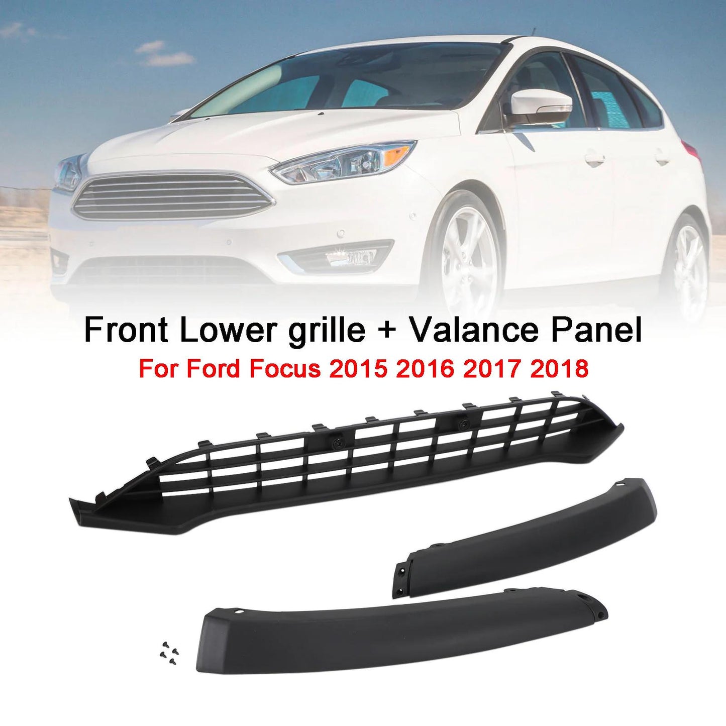 15-18 Ford Focus Valance Panel Front Bumper Lower Grill F1EZ17626 FO1095266 Generic