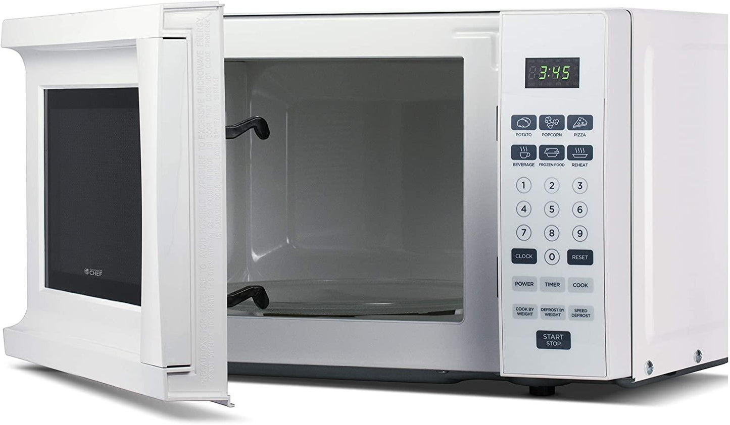 Commercial Chef CHM770W 700 Watt Counter Top Microwave Oven, 0.7 Cubic Feet, White Cabinet