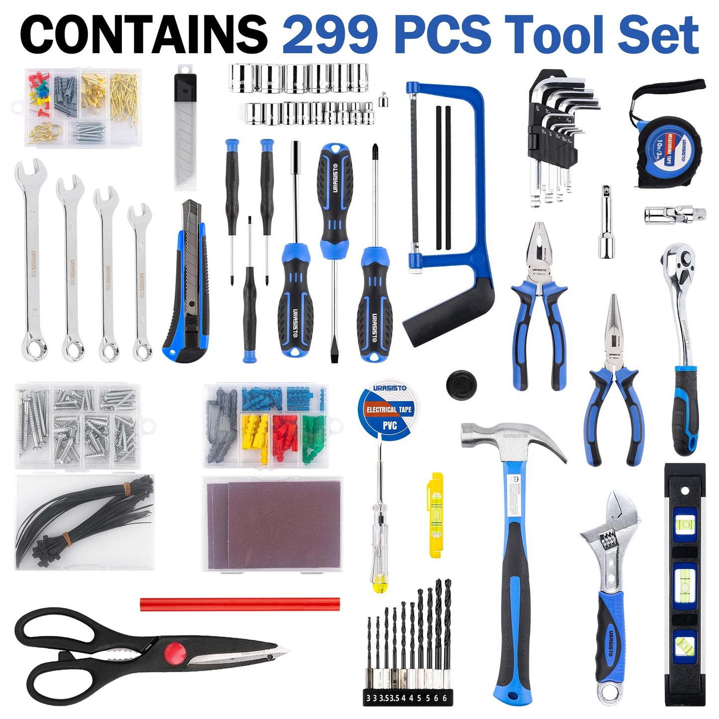 366 Piece Home Repair Tool Kit, Auto Repair Tool Set, General Home Toolbox StoraCase with Drawer, General Household Tool Kit