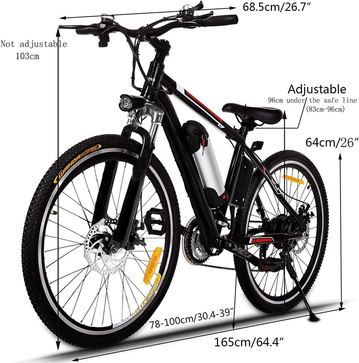 Electric Bike 26'' Electric Bicycle 21 Speed 36V Mountain E-Bike 8A Lithium Battery Electric Bicycle for Adult