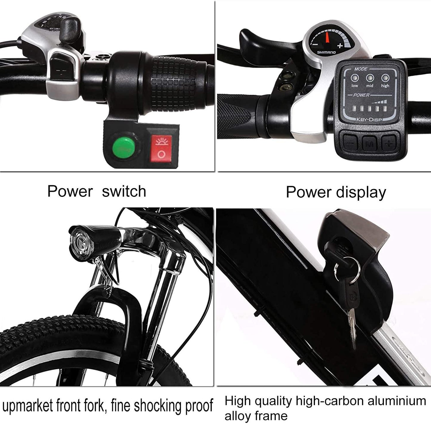 Electric Bike 26'' Electric Bicycle 21 Speed 36V Mountain E-Bike 8A Lithium Battery Electric Bicycle for Adult