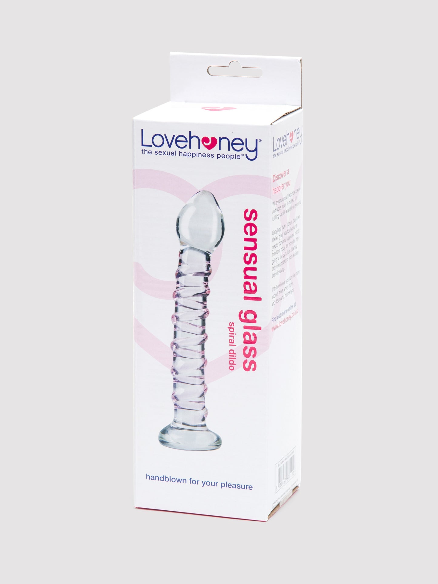 Lovehoney Spiral G-Spot Sensual Glass Dildo, Clear