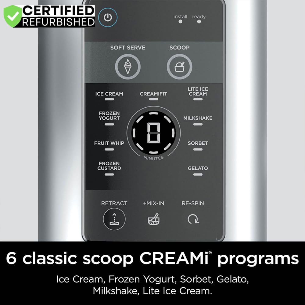 NC701 CREAMi Swirl 13-in-1 Soft Serve Ice Cream Machine (Renewed) Bundle with 2 YR CPS Enhanced Protection Pack