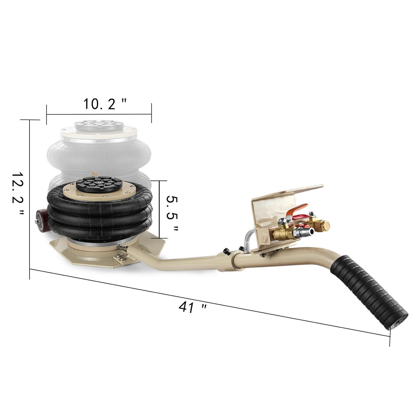 Triple Bag Air Jack 3 Ton Pneumatic Lift Car Repair Inflatable Bladder Jack