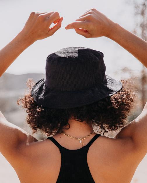 Corduroy Bucket Hat - Black - FINAL SALE