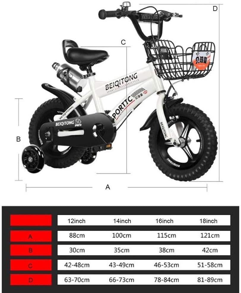 JLFSDB Kids Bike BMX Bike for Kids Boys Girls Bicycle Boys Girls Kids Bike with Hand Brake and Basket for 3-9 Years Girls, 12 14 16 18 Inch Youth Bike with Training Wheels, Children Bicycle