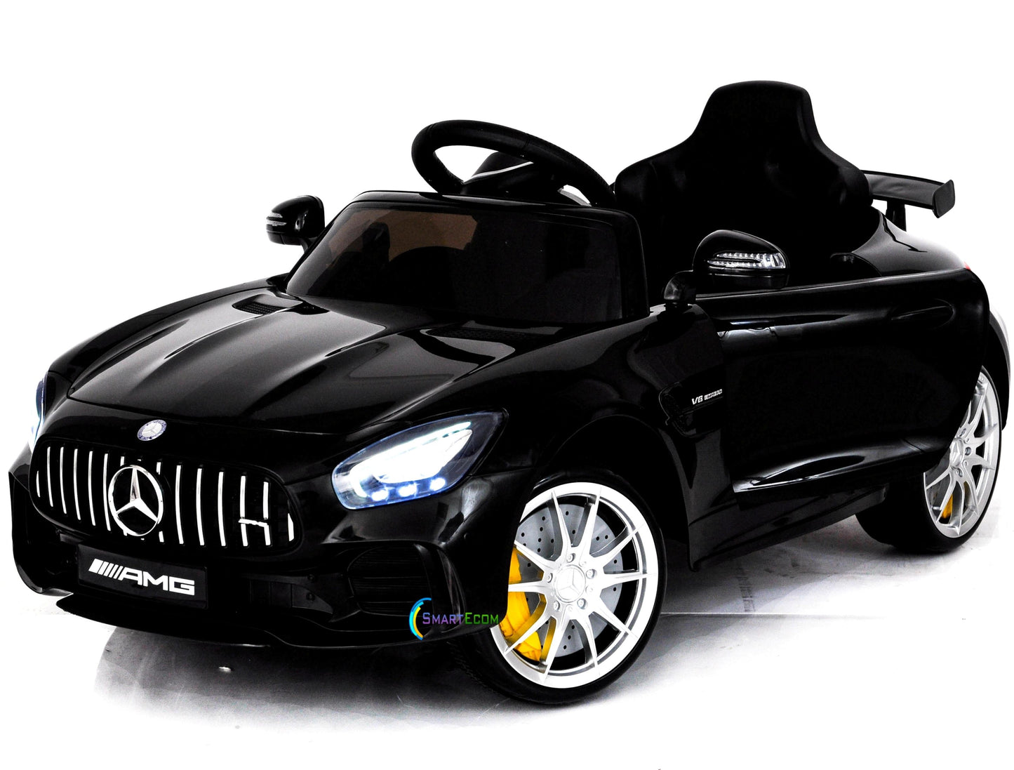 Electric power 12V Mercedes GTR ride on car for Kids with Remote Control Opening doors LED lights MP3 - Black