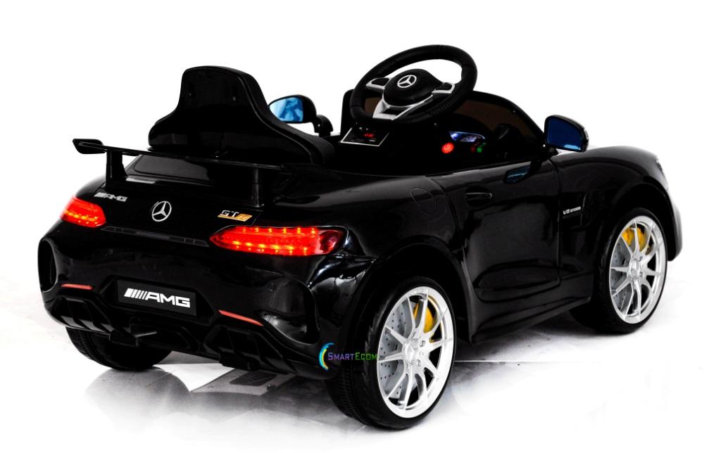 Electric power 12V Mercedes GTR ride on car for Kids with Remote Control Opening doors LED lights MP3 - Black