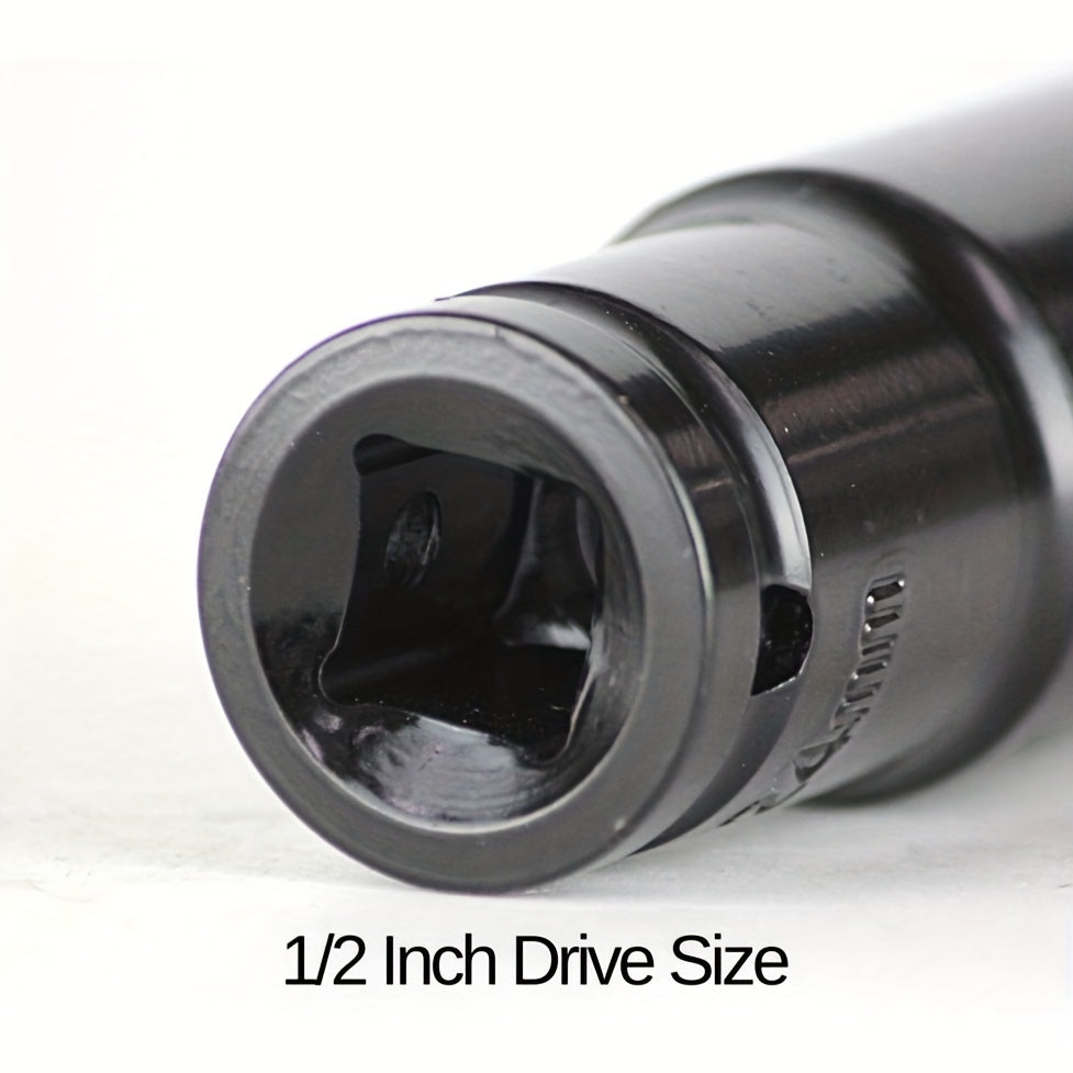 20pcs Hex Impact Wrench Sockets 8-32mm 1/2 Inch Black Finish Heavy Duty Socket Set For Auto Repair