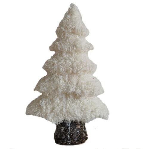 Fraser Hill Farm FHFTREES-WHT1 3-Piece White Furry Tree Set with