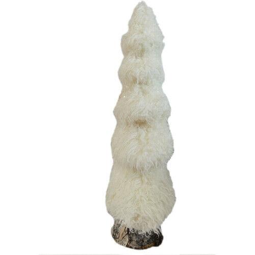 Fraser Hill Farm FHFTREES-WHT1 3-Piece White Furry Tree Set with
