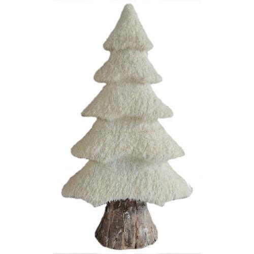 Fraser Hill Farm FHFTREES-WHT1 3-Piece White Furry Tree Set with
