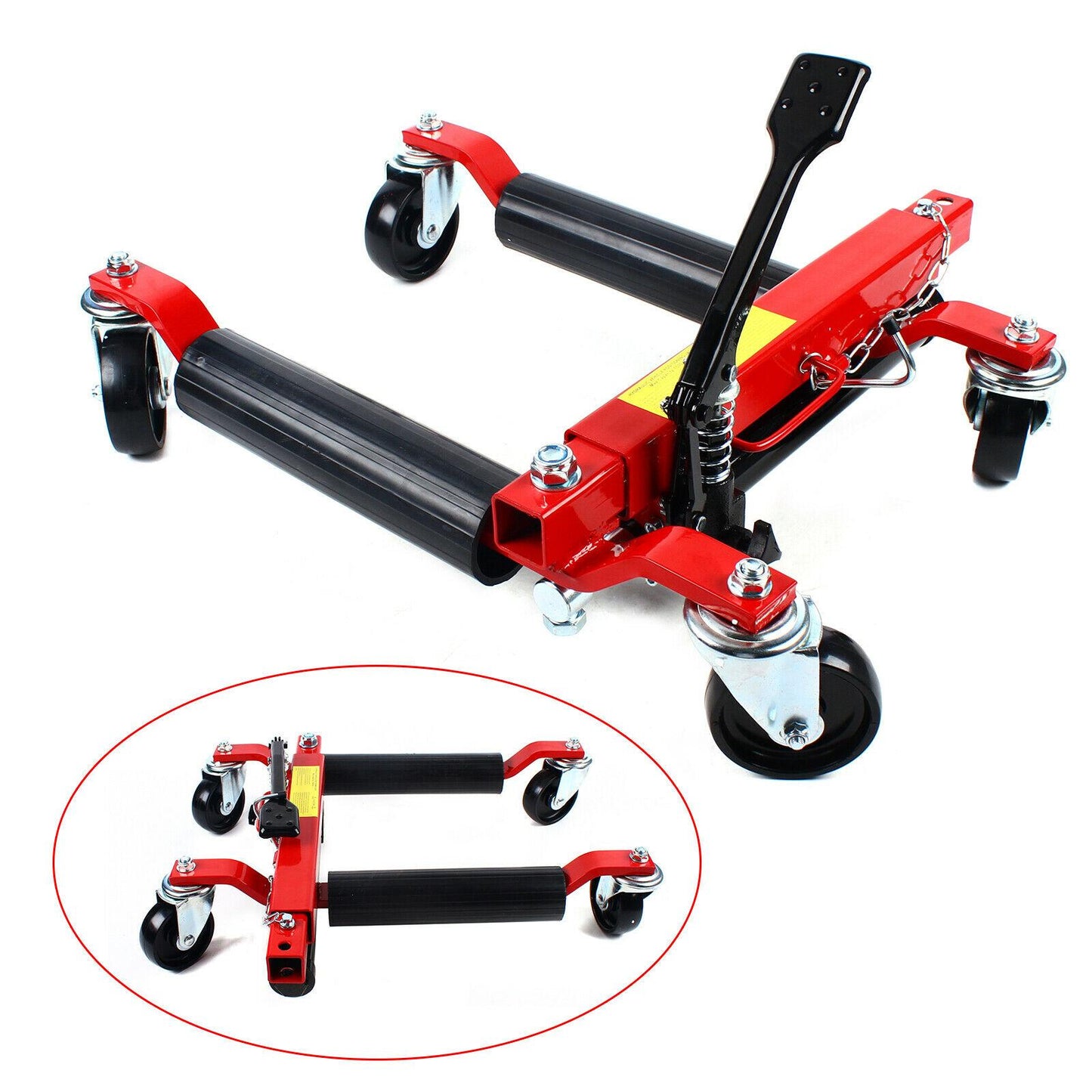 4400lbs Hydraulic Positioning Car Wheel Dolly Jack Lift Hoists Moving Vehicle